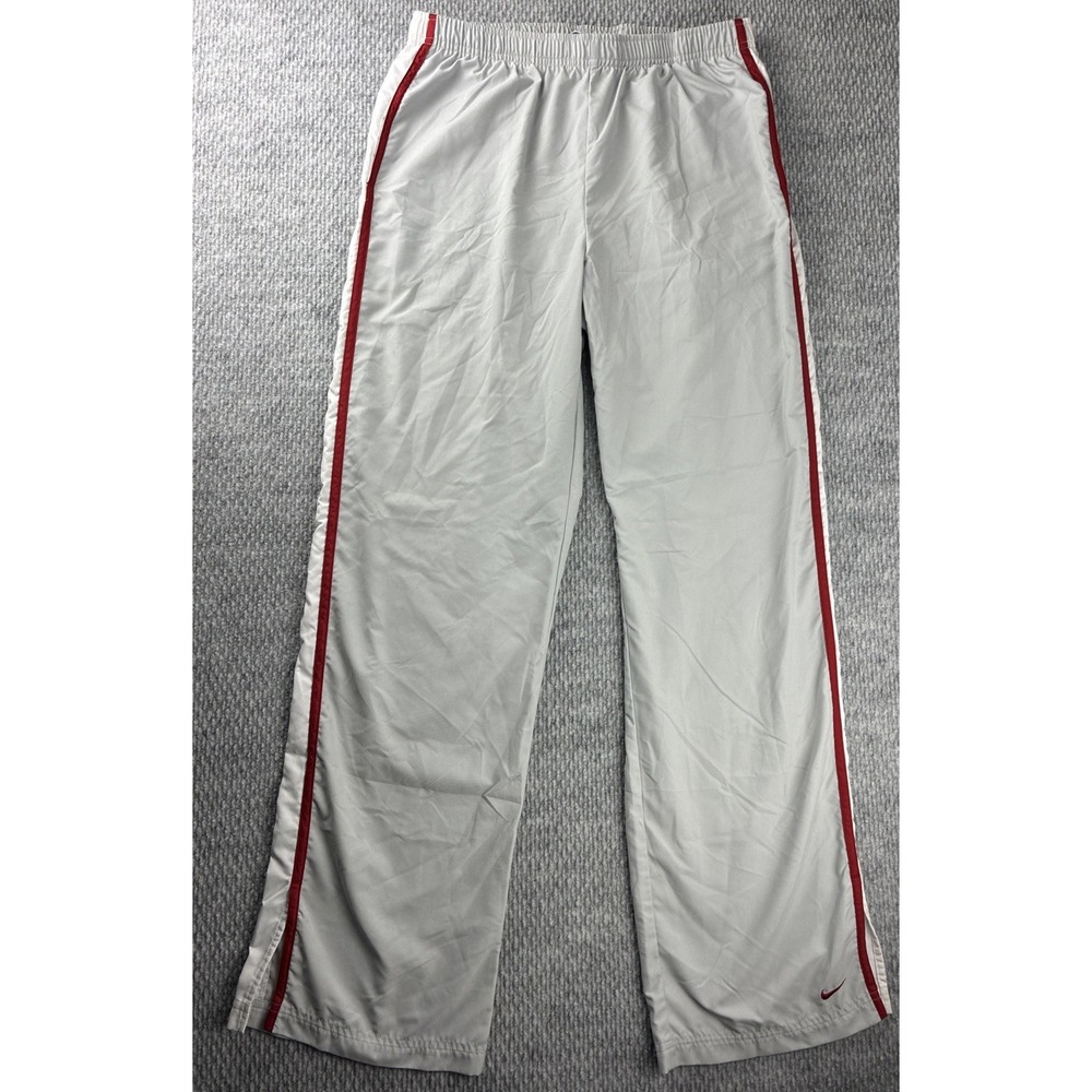 Vintage Nike Track Pants Women's Ankle Length Large Gray/Red/White - Picture 1 of 7